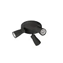 SLV wall and ceiling luminaire PURI 2.0 - DOME 3 flames, round GU10 IP20, black dimmable