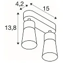 SLV wall and ceiling luminaire PURI 2.0 - CONE 2 flames, long GU10 IP20, white dimmable