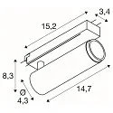 SLV 1-fase spot GRIP! M PHASE draaibaar, voor BAP IP20, wit dimbaar