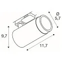 3-phase spot GRIP! L GU10 cylindrical, adjustable GU10 IP20, black dimmable