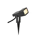 SLV Armatuur met grondpen SYNA WIDE hoekig, kantelbaar IP65, zwart 