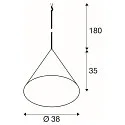 SLV Pendelarmatuur MAGICO 38 E27 IP20, wit mat dimbaar