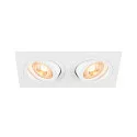 Plafondinbouwarmatuur NEW TRIA® 155 GU10 2-vlams, roteerbaar, vierkant GU10 IP20, wit dimbaar