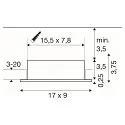 Plafondinbouwarmatuur NEW TRIA® 155 GU10 2-vlams, roteerbaar, vierkant GU10 IP20