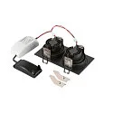 SLV Plafondinbouwarmatuur NEW TRIA® 155 PHASE 2-vlams, stijf, vierkant IP20, zwart dimbaar