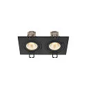 SLV Plafondinbouwarmatuur NEW TRIA® 155 PHASE 2-vlams, stijf, vierkant IP20, zwart dimbaar