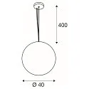 SLV Pendelarmatuur SUN 40 rond E27 IP20, goud dimbaar