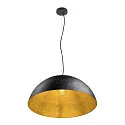 SLV Pendelarmatuur FORCHINI 70 down, halfrond E27 IP20, zwart mat dimbaar