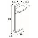 SLV solar bollard lamp ABRIDOR POLE 60 HYBRID rotatable, with sensor, CCT Switch IP65, anthracite, mat 