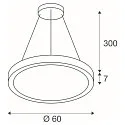 SLV pendant luminaire MEDO® RING 60 DALI for VDU workstation, DALI controllable, CCT Switch IP20, black dimmable