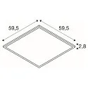 Plafondarmatuur PANEL C 600 ON-OFF CCT Switch, UGR < 19, schakelbaar IP54 / IP20, wit, gelakt 