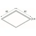 Plafondarmatuur PANEL C 625 ON-OFF CCT Switch, UGR < 19, schakelbaar IP54 / IP20, wit, gelakt 