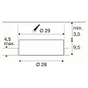 SLV Plafondinbouwarmatuur MEDO® 30 FRAMELESS stijf, voor BAP, CCT Switch, flush, schakelbaar IP20, wit 