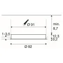 SLV ceiling recessed luminaire MEDO® 90 FRAME rigid, for VDU workstation, with frame, CCT Switch, switchable IP20, white 