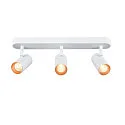 SLV wall and ceiling luminaire NOBLO® TRIPLE PHASE DTW 3 flames, round, Dim-To-Warm IP20, white dimmable