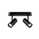 SLV wall and ceiling luminaire NOBLO® DOUBLE PHASE DTW 2 flames, round, Dim-To-Warm IP20, black dimmable