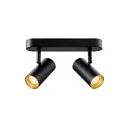SLV wall and ceiling luminaire NOBLO® DOUBLE PHASE DTW 2 flames, round, Dim-To-Warm IP20, black dimmable