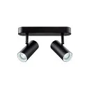 SLV wall and ceiling luminaire NOBLO® DOUBLE PHASE DTW 2 flames, round, Dim-To-Warm IP20, black dimmable