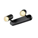 SLV Wand- en plafondarmatuur NOBLO® DOUBLE PHASE 2-vlams, rond IP20, zwart dimbaar