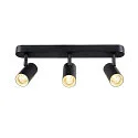 wall and ceiling luminaire NOBLO® TRIPLE PHASE 3 flames, cylindrical, cardanic swivelling IP20, black dimmable