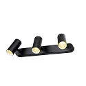 SLV wall and ceiling luminaire NOBLO® TRIPLE PHASE 3 flames, cylindrical, cardanic swivelling IP20, black dimmable