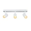 wall and ceiling luminaire NOBLO® TRIPLE PHASE 3 flames, cylindrical, cardanic swivelling IP20, white dimmable