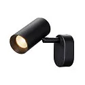 SLV wall and ceiling luminaire NOBLO® SINGLE PHASE 1 flame, round IP20, black dimmable