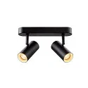 wall and ceiling luminaire NOBLO® DOUBLE PHASE 2 flames, round IP20, black dimmable