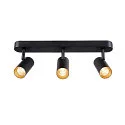 SLV wall and ceiling luminaire NOBLO® TRIPLE PHASE 3 flames, cylindrical, cardanic swivelling IP20, black dimmable