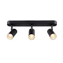 SLV wall and ceiling luminaire NOBLO® TRIPLE PHASE 3 flames, cylindrical, cardanic swivelling IP20, black dimmable