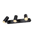 SLV wall and ceiling luminaire NOBLO® TRIPLE PHASE 3 flames, cylindrical, cardanic swivelling IP20, black dimmable