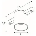 SLV Spotlight op rail FIXT-IT! rond, ingebouwde versie, geschikt voor beeldschermwerkstations IP20, brons, zwart, gelakt dimbaar