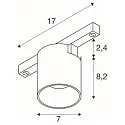 SLV Spotlight op rail FIXT-IT! rond, opbouwversie, geschikt voor beeldschermwerkstations IP20, zwart, wit, gelakt dimbaar
