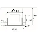 Plafondinbouwarmatuur NEW TRIA® 45 rond, geschikt voor beeldschermwerkstations IP20, wit, gelakt 