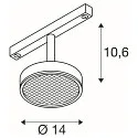 Spotlight op rail GRIP! FLAT rond IP20, goud, zwart, gelakt dimbaar