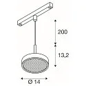 SLV Pendelarmatuur GRIP! FLAT IP20, zwart, wit dimbaar