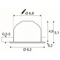 SLV Plafondinbouwarmatuur NEW TRIA® 68 AIRTIGHT geschikt voor beeldschermwerkstations IP23, wit, gelakt dimbaar