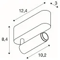 SLV Plafondarmatuur GRIP!S SINGLE geschikt voor beeldschermwerkstations IP20, zwart, wit, gelakt dimbaar