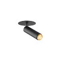 SLV Plafondinbouwarmatuur GRIP!S cilindrisch, geschikt voor beeldschermwerkstations IP20, goud, zwart, gelakt dimbaar