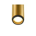 SLV ceiling recessed luminaire GRIP!S cylindrical, suitable for VDU workstation IP20, gold, black, lacquered dimmable