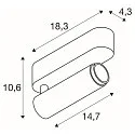 SLV Plafondarmatuur GRIP!M SINGLE IP20, brons, zwart, gelakt dimbaar