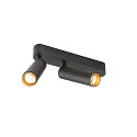 SLV ceiling luminaire GRIP!M DOUBLE IP20, gold, black, lacquered dimmable