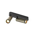 SLV ceiling luminaire GRIP!M DOUBLE IP20, bronze, black, lacquered dimmable