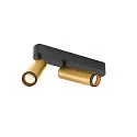 SLV ceiling luminaire GRIP!M DOUBLE IP20, gold, black, lacquered dimmable