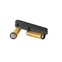 SLV ceiling luminaire GRIP!M DOUBLE IP20, gold, black, lacquered dimmable