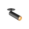 SLV Plafondinbouwarmatuur GRIP!M cilindrisch IP20, goud, zwart, gelakt dimbaar