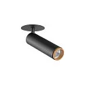 SLV Plafondinbouwarmatuur GRIP!M cilindrisch IP20, goud, zwart, gelakt dimbaar