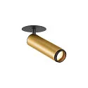 SLV Plafondinbouwarmatuur GRIP!M cilindrisch IP20, goud, zwart, gelakt dimbaar