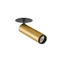 SLV Plafondinbouwarmatuur GRIP!M cilindrisch IP20, goud, zwart, gelakt dimbaar