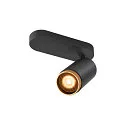 Plafondarmatuur GRIP! L SPOT CL SINGLE cilindrisch GU10 IP20, goud, zwart, gelakt dimbaar